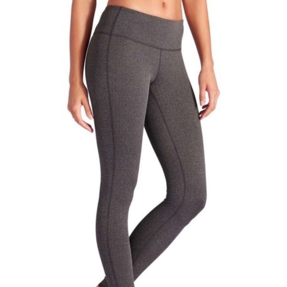 Athleta Chaturanga Leggings in Gray Herringbone